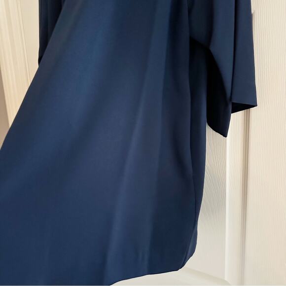 Natori Solid Blue Crepe Kimono Blazer Open Front Topper NWT Oversized LARGE - Picture 13 of 14